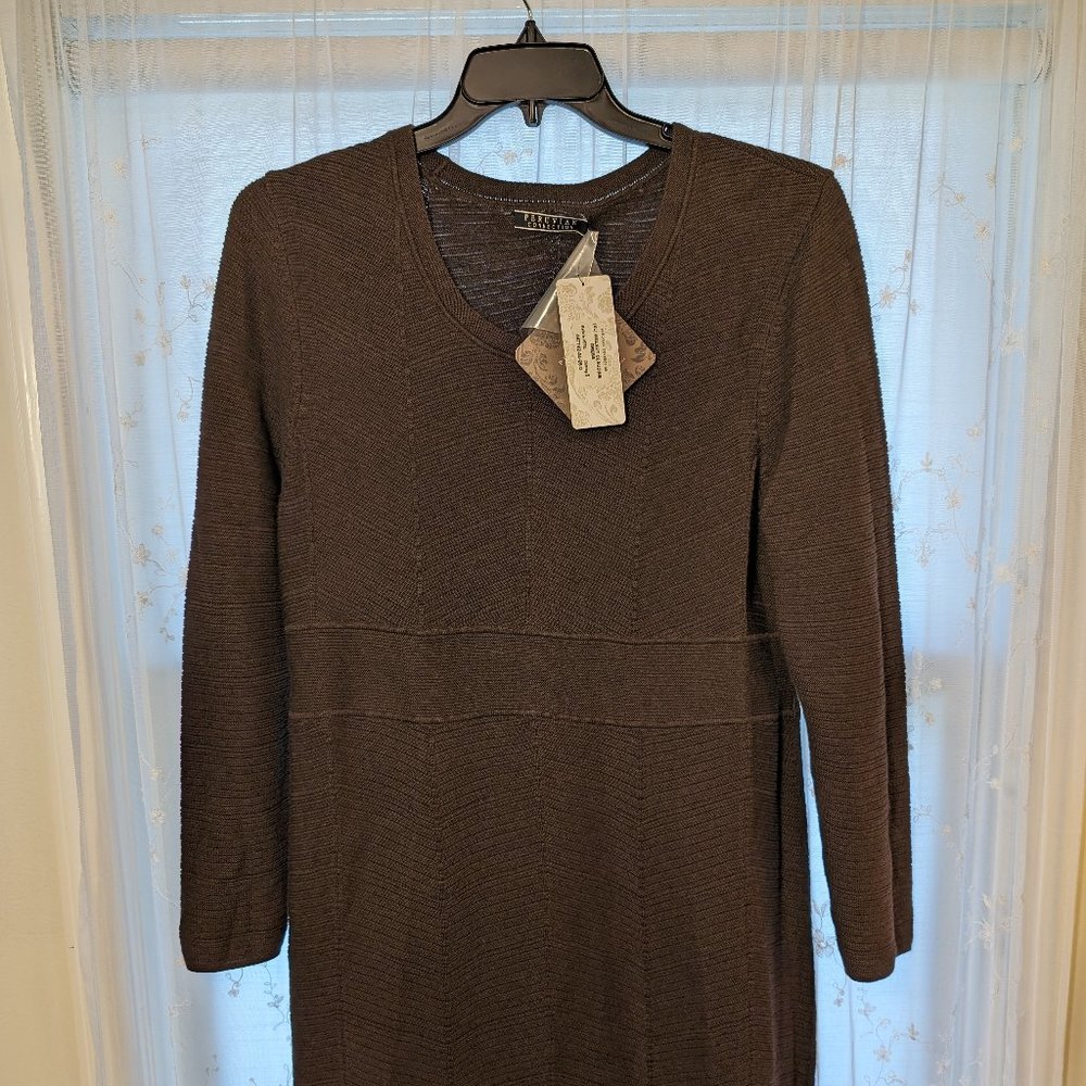 Peruvian Connection Espresso Long Sleeve Dress